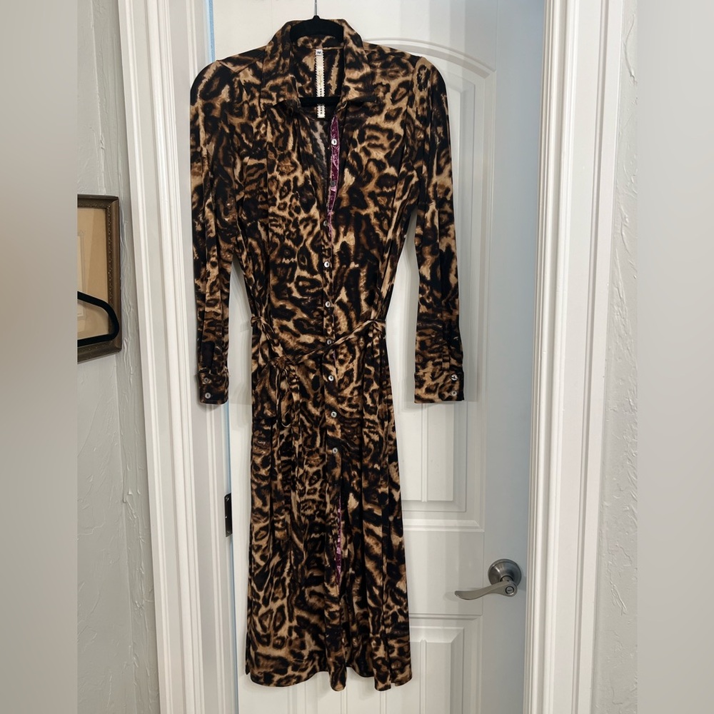 Uncle Frank cheetah print jersey wrap dress
